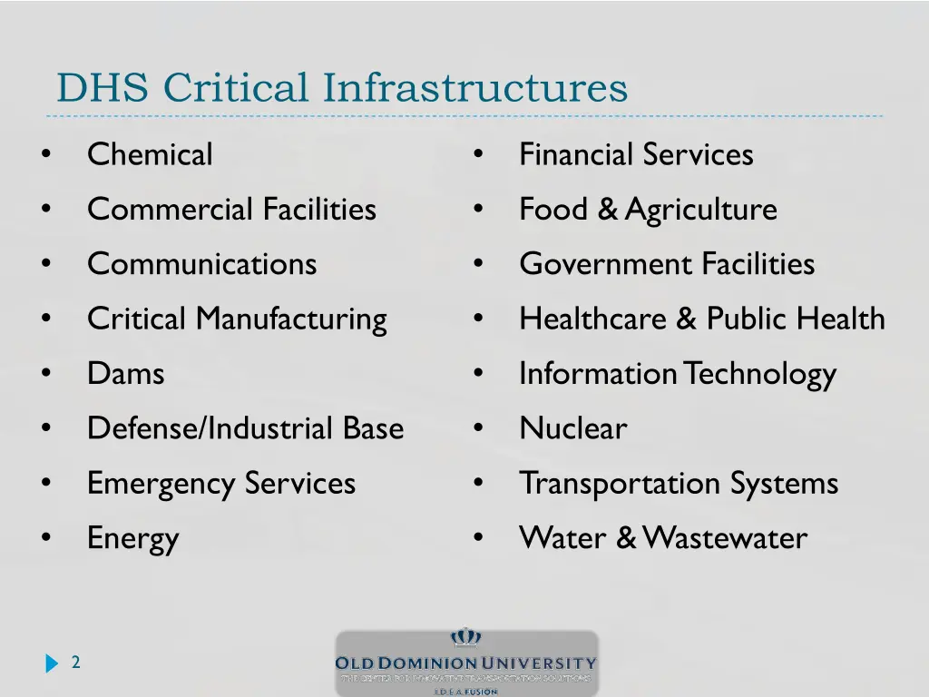 dhs critical infrastructures