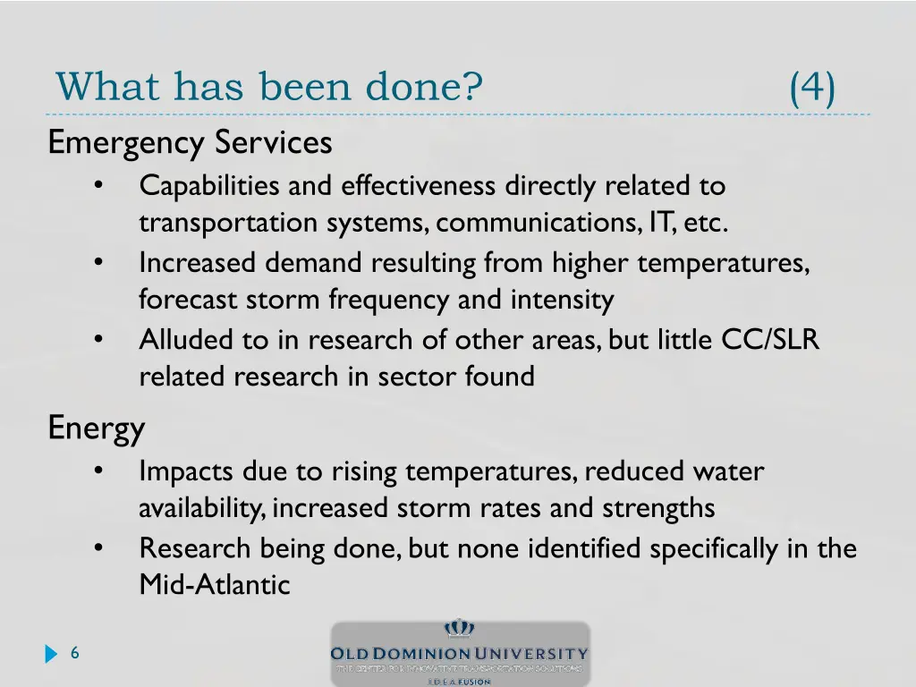 what has been done emergency services