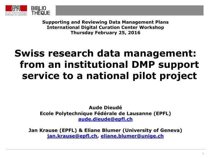 supporting and reviewing data management plans