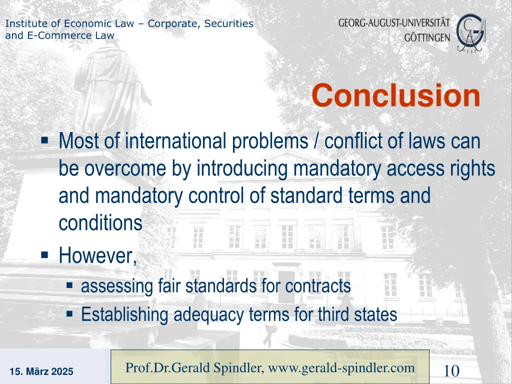 institute of economic law corporate securities 8