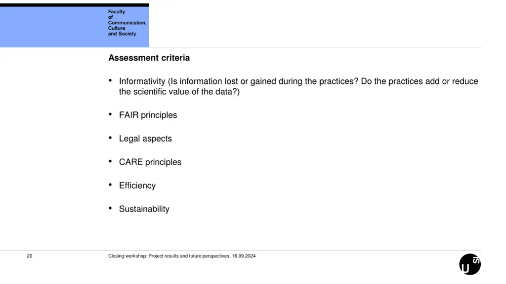 assessment criteria