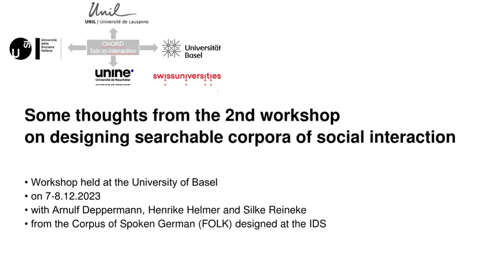 some thoughts from the 2nd workshop on designing