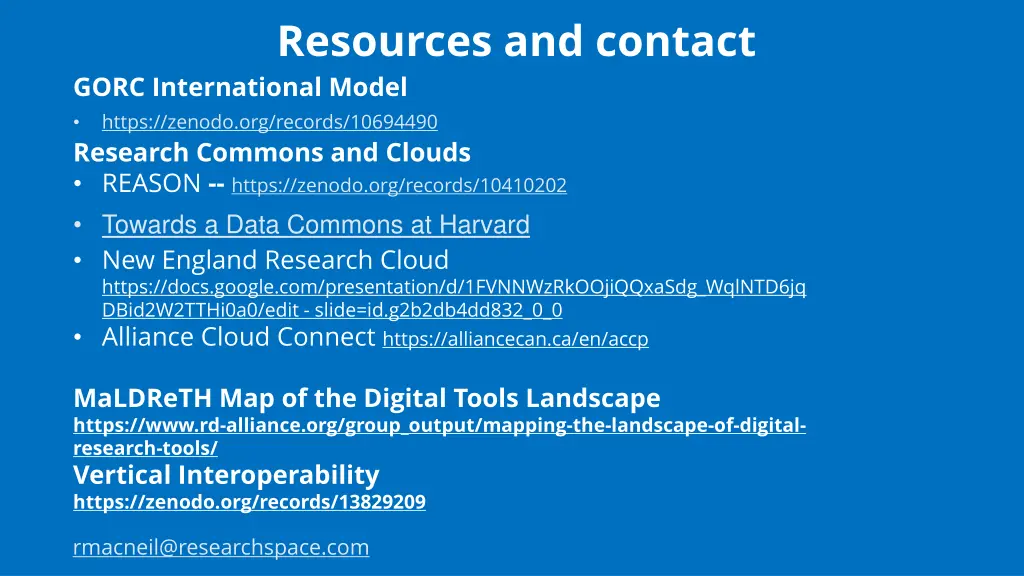 resources and contact gorc international model