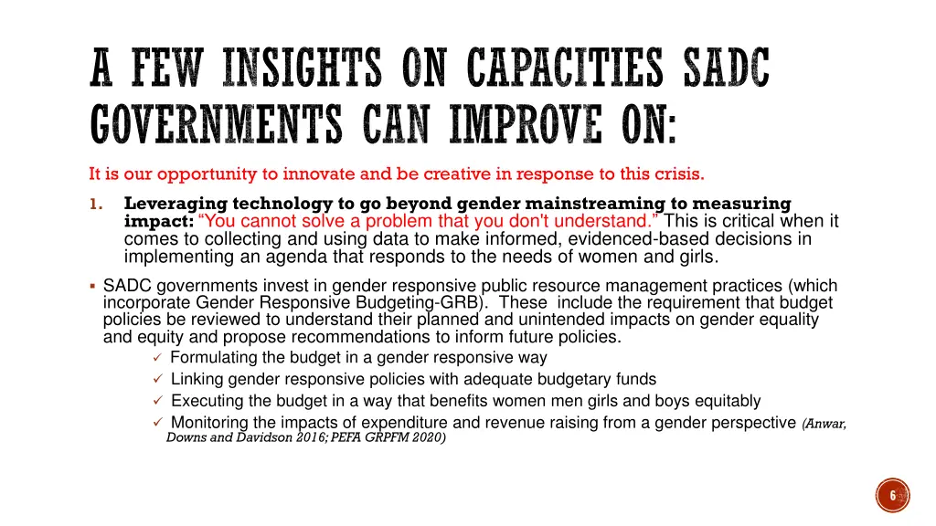 a few insights on capacities sadc governments