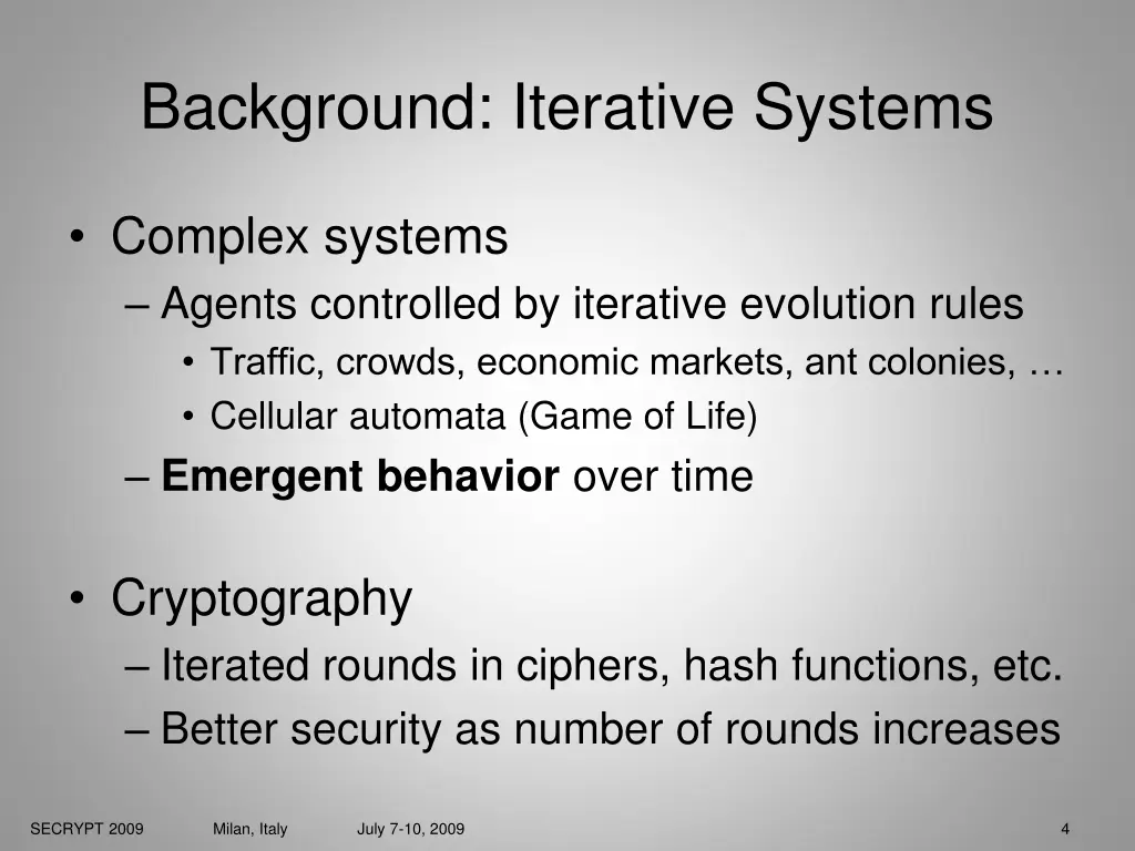 background iterative systems