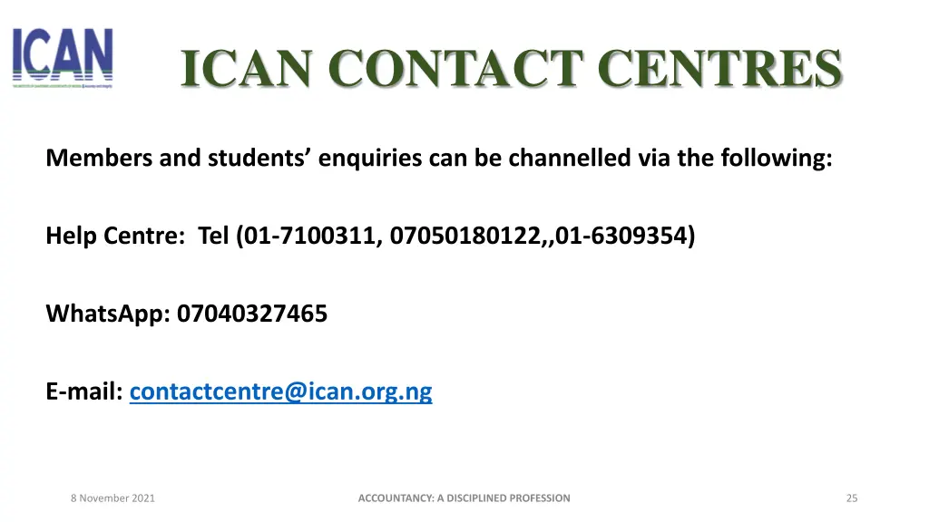 ican contact centres