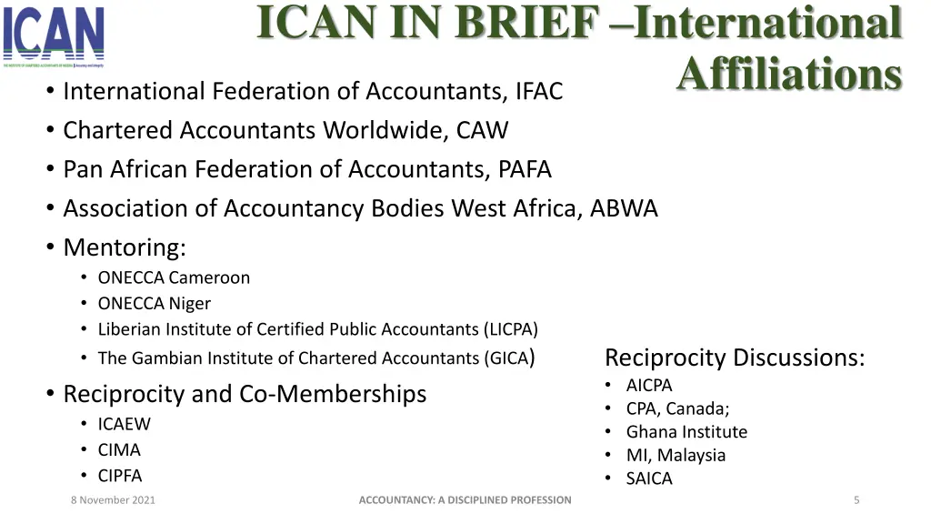 ican in brief international