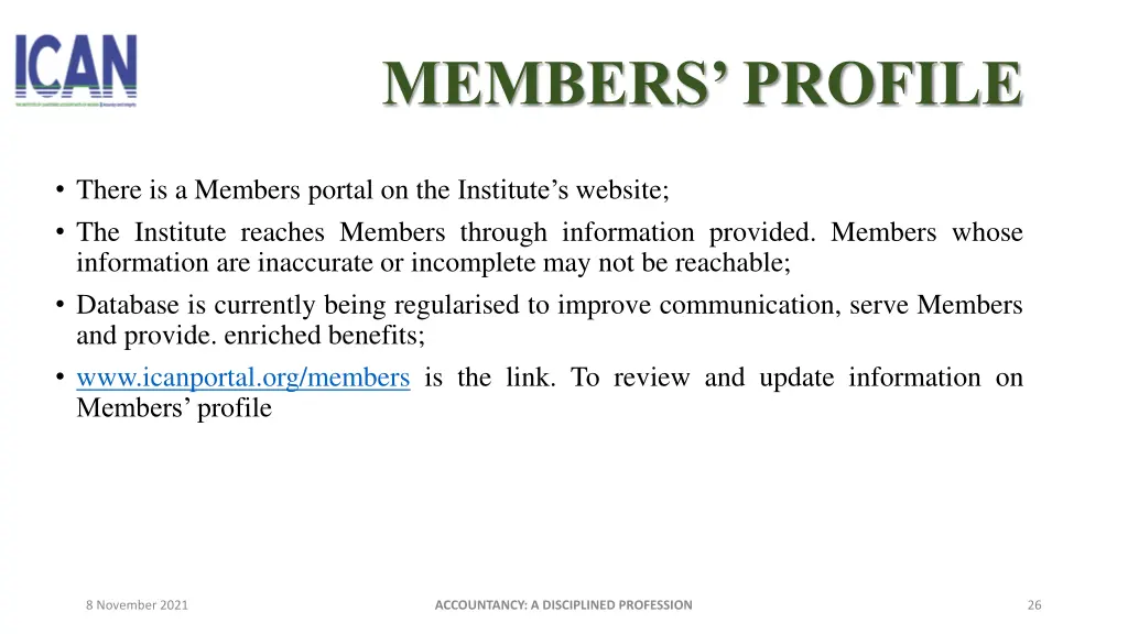 members profile