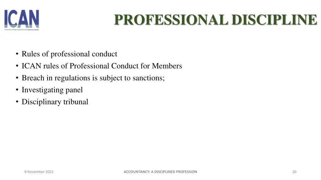 professional discipline