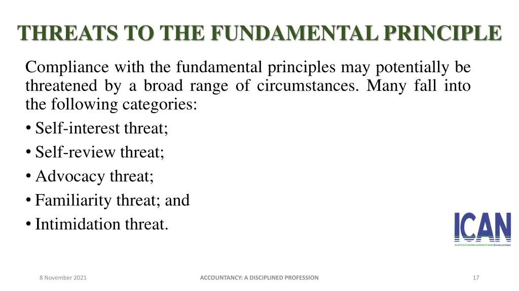 threats to the fundamental principle