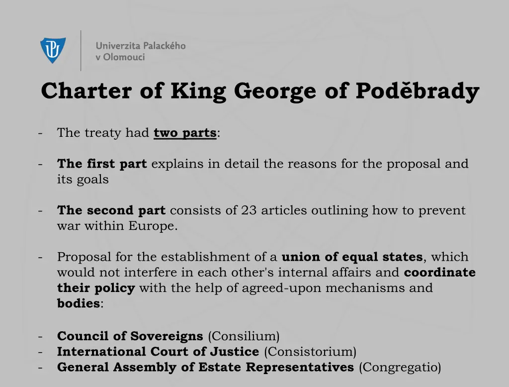 charter of king george of pod brady 1