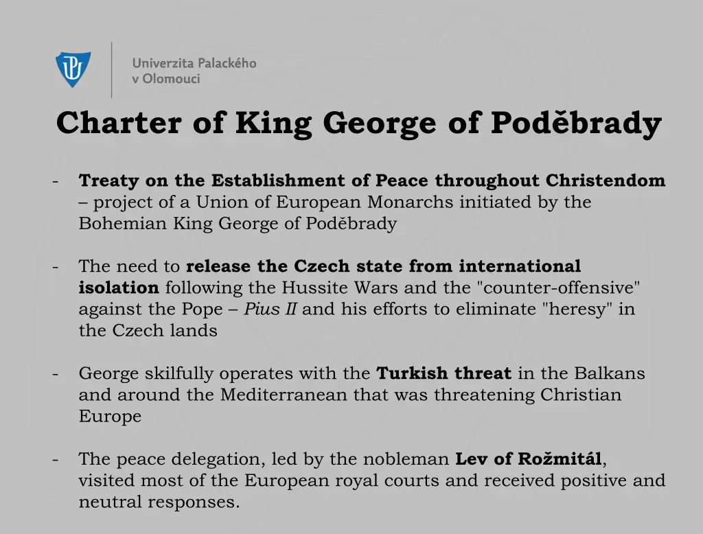 charter of king george of pod brady