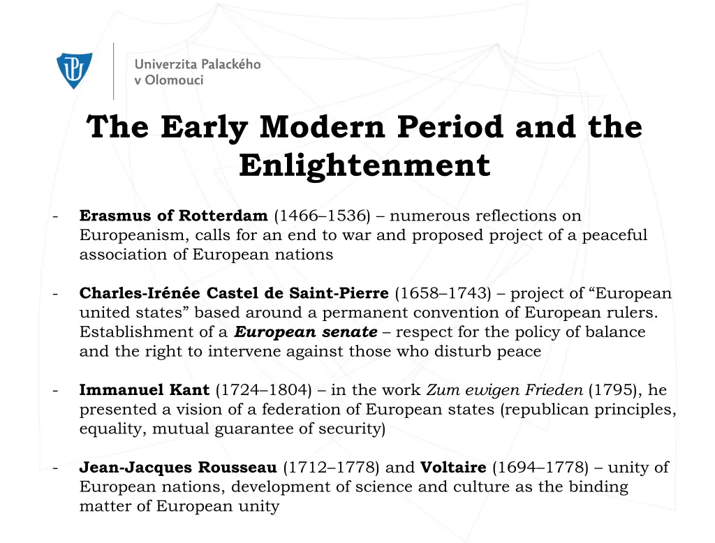 the early modern period and the enlightenment