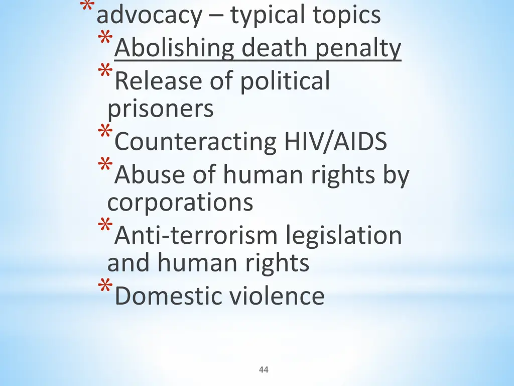 advocacy typical topics abolishing death penalty