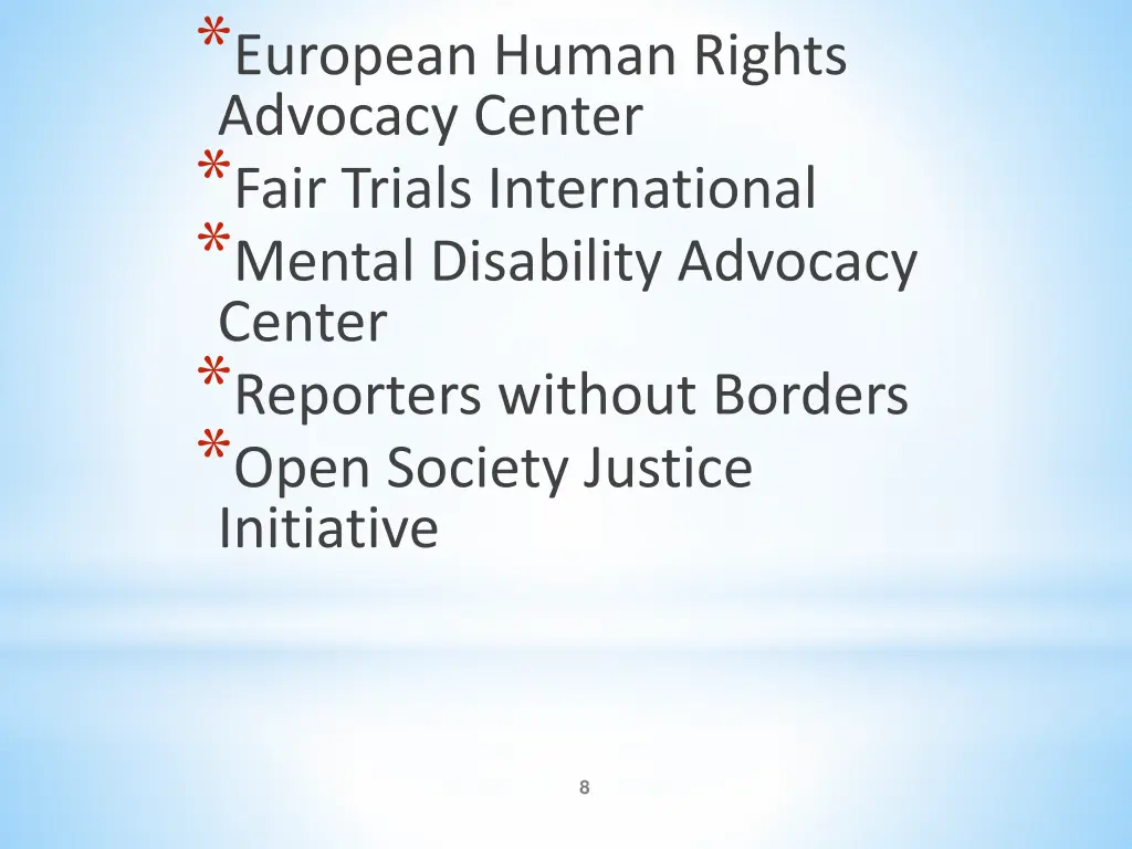european human rights advocacy center fair trials