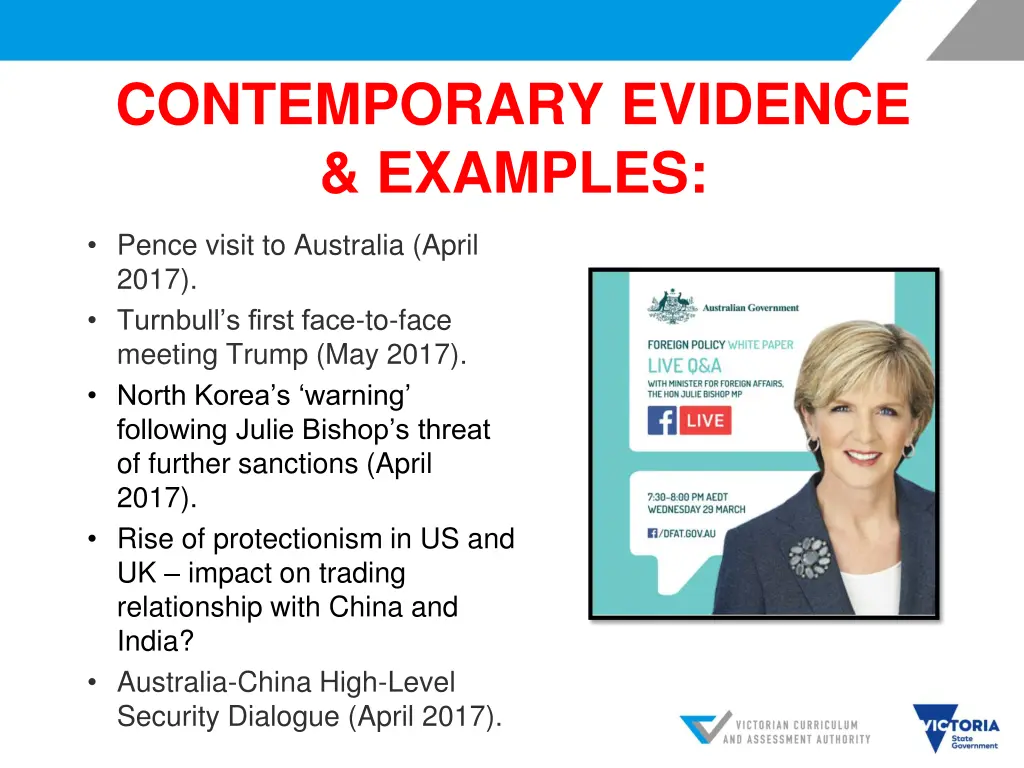 contemporary evidence examples