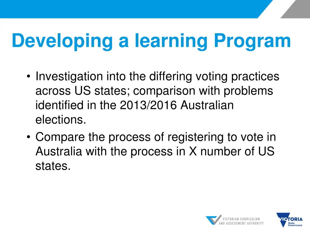 developing a learning program 1