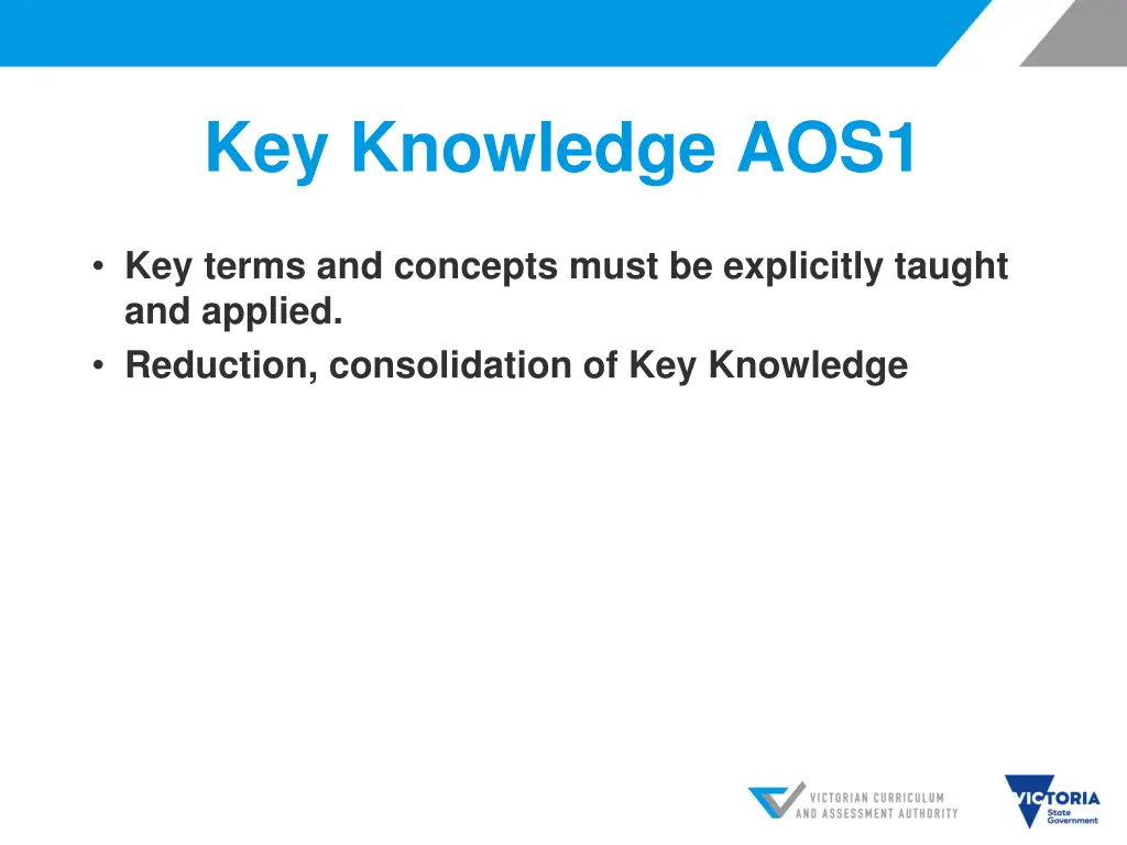 key knowledge aos1