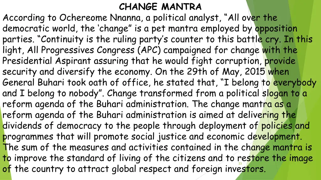 change mantra