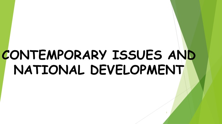 contemporary issues and national development