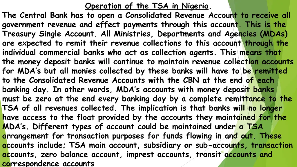 operation of the tsa in nigeria