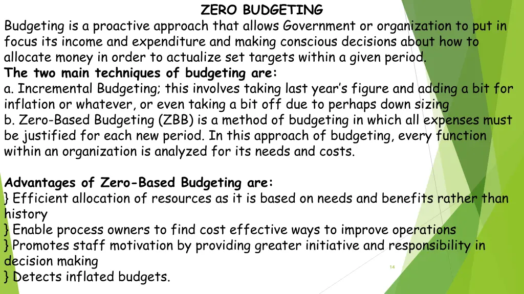 zero budgeting