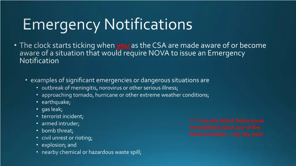 emergency notifications