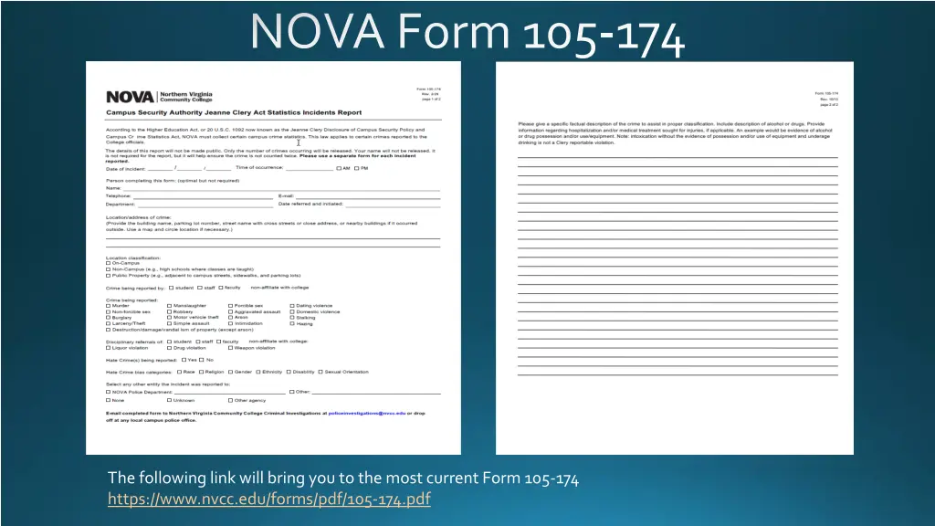 nova form 105 174