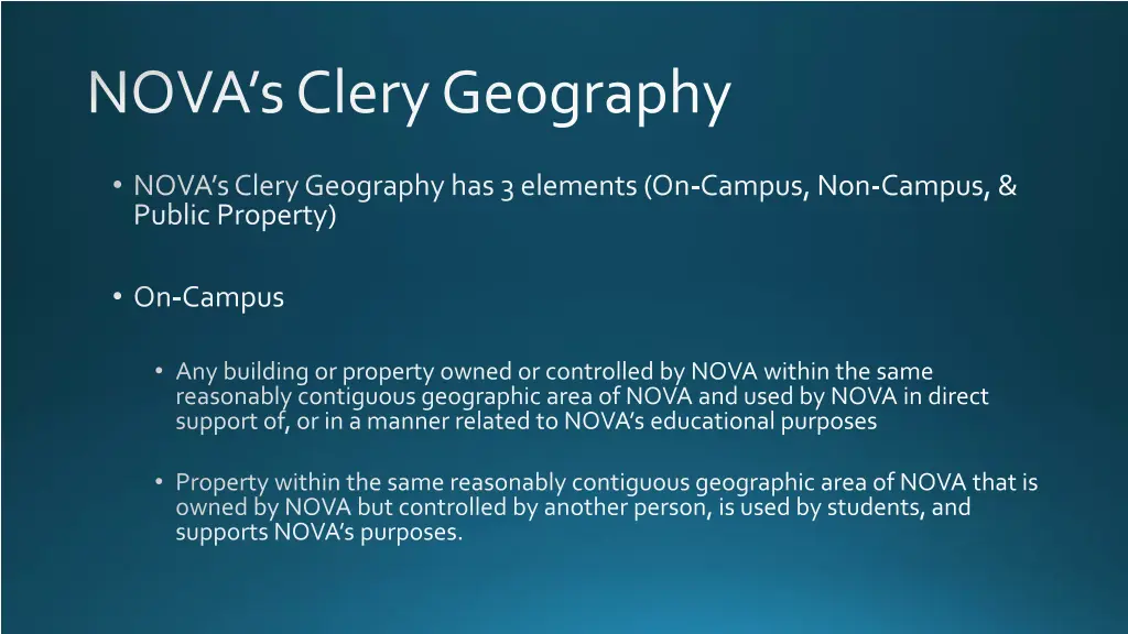nova s clery geography