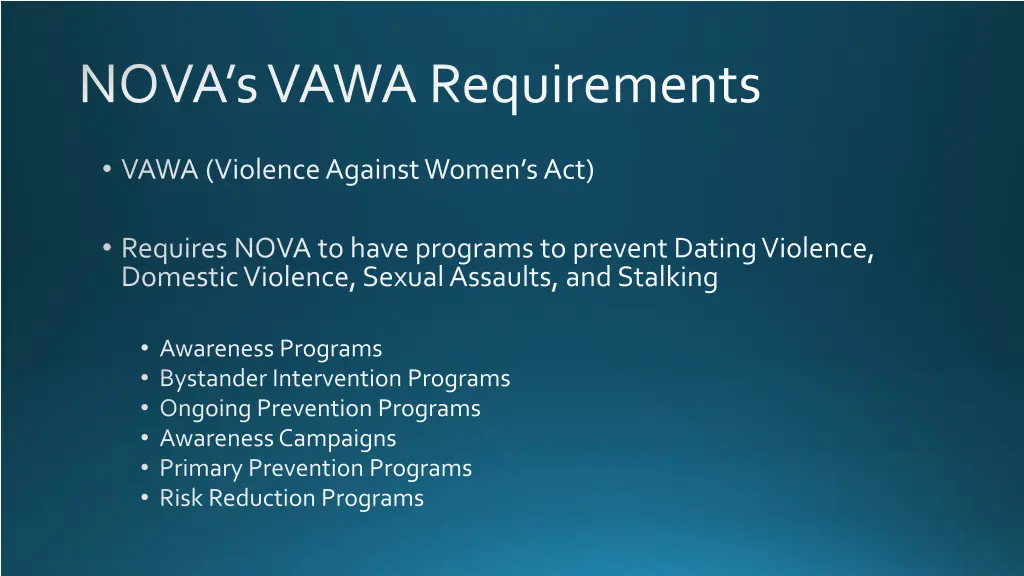 nova s vawa requirements