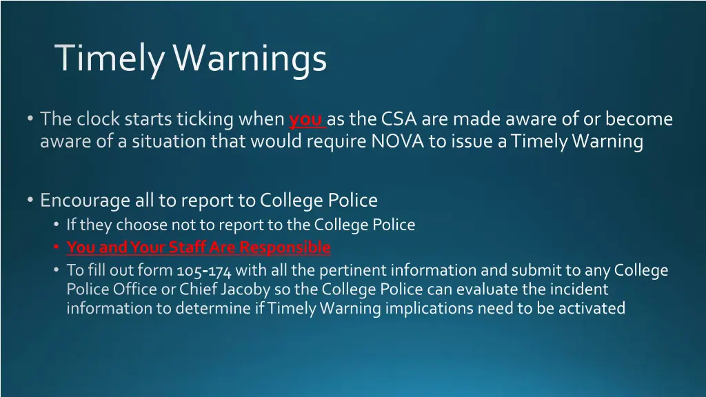 timely warnings