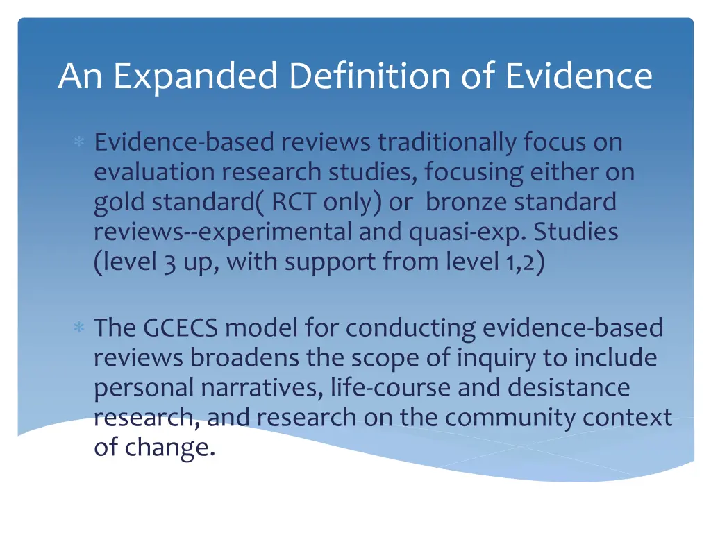 an expanded definition of evidence