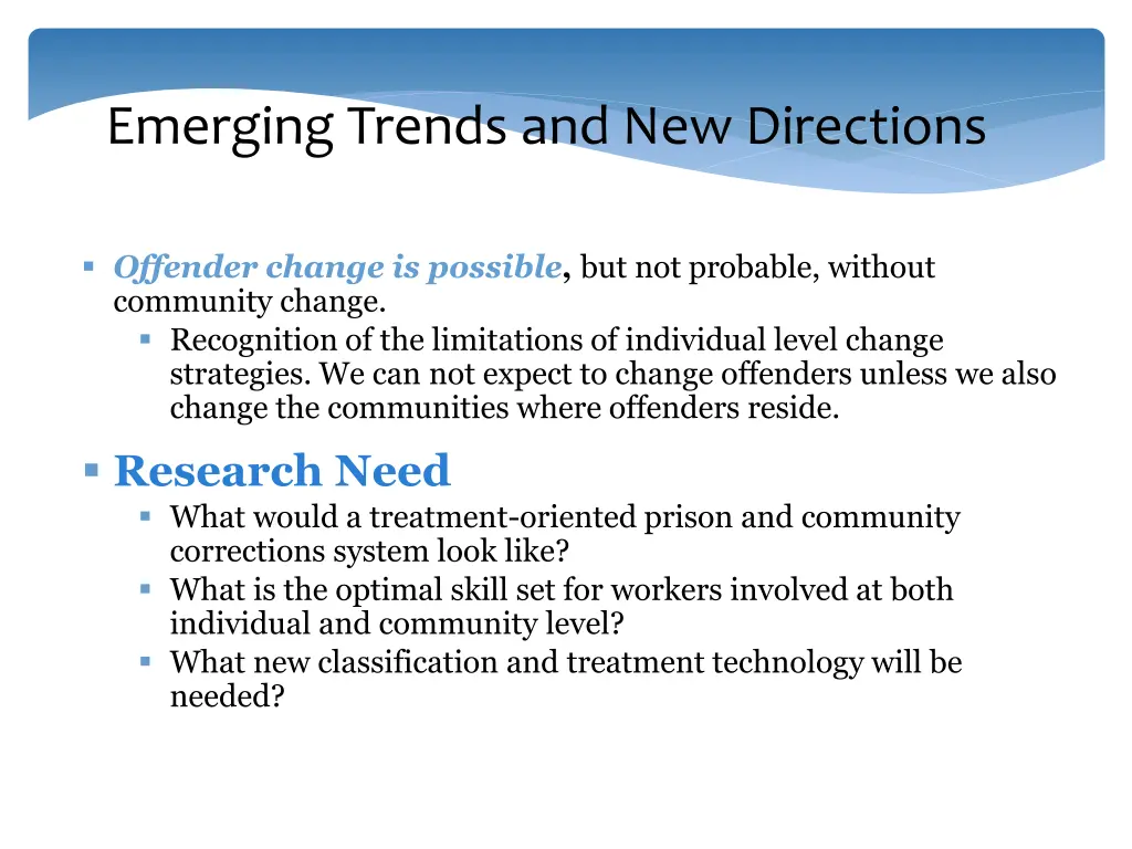 emerging trends and new directions