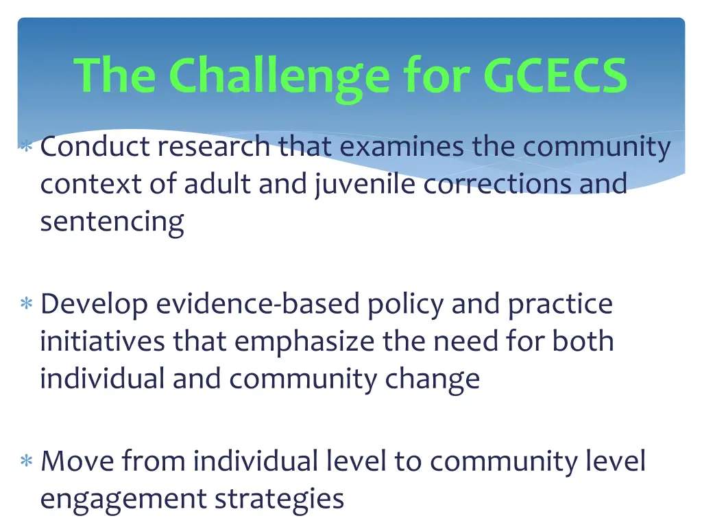 the challenge for gcecs