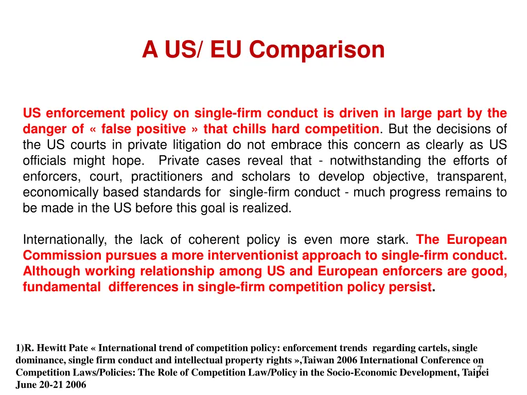 a us eu comparison