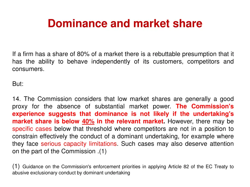 dominance and market share