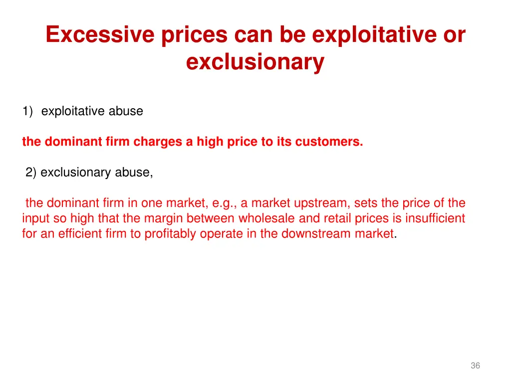 excessive prices can be exploitative