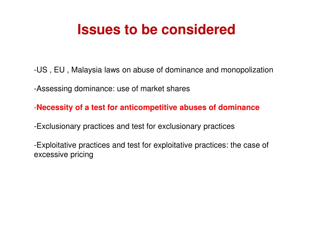 issues to be considered 2