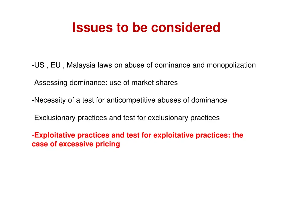 issues to be considered 4