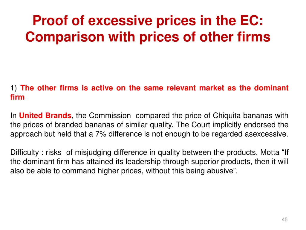 proof of excessive prices in the ec comparison 3