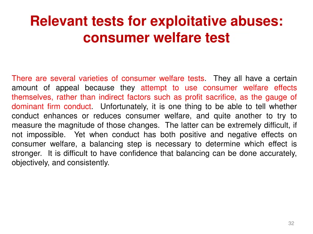relevant tests for exploitative abuses consumer