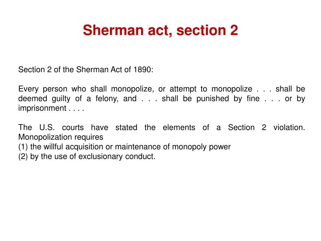 sherman act section 2