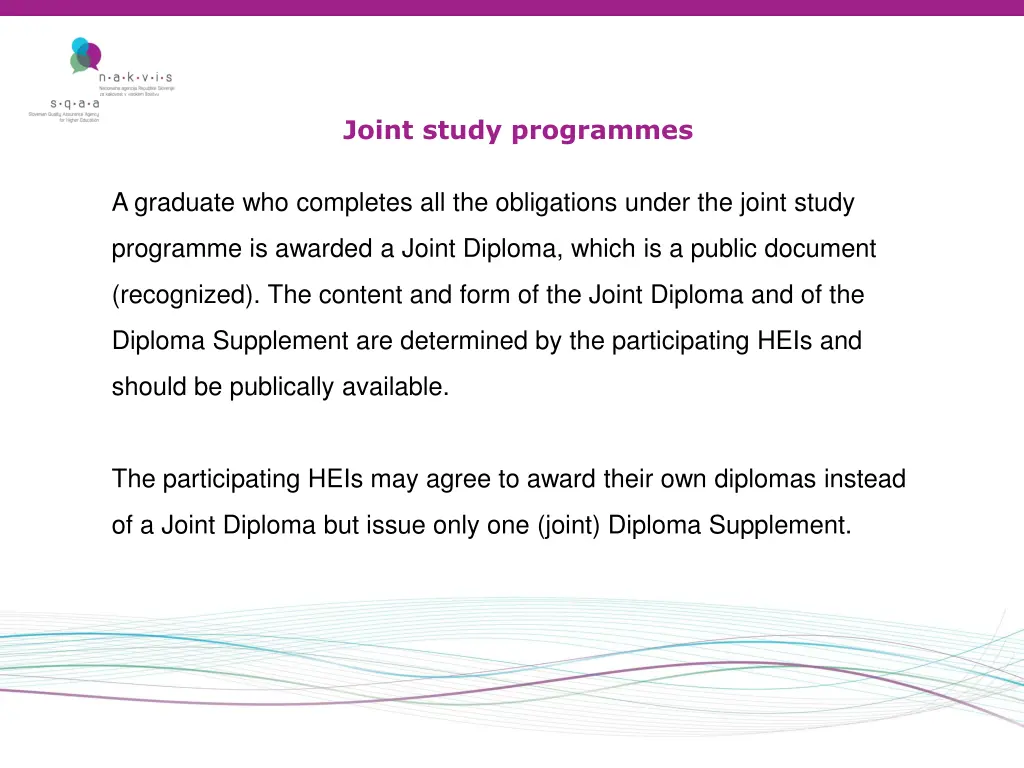 joint study programmes 1