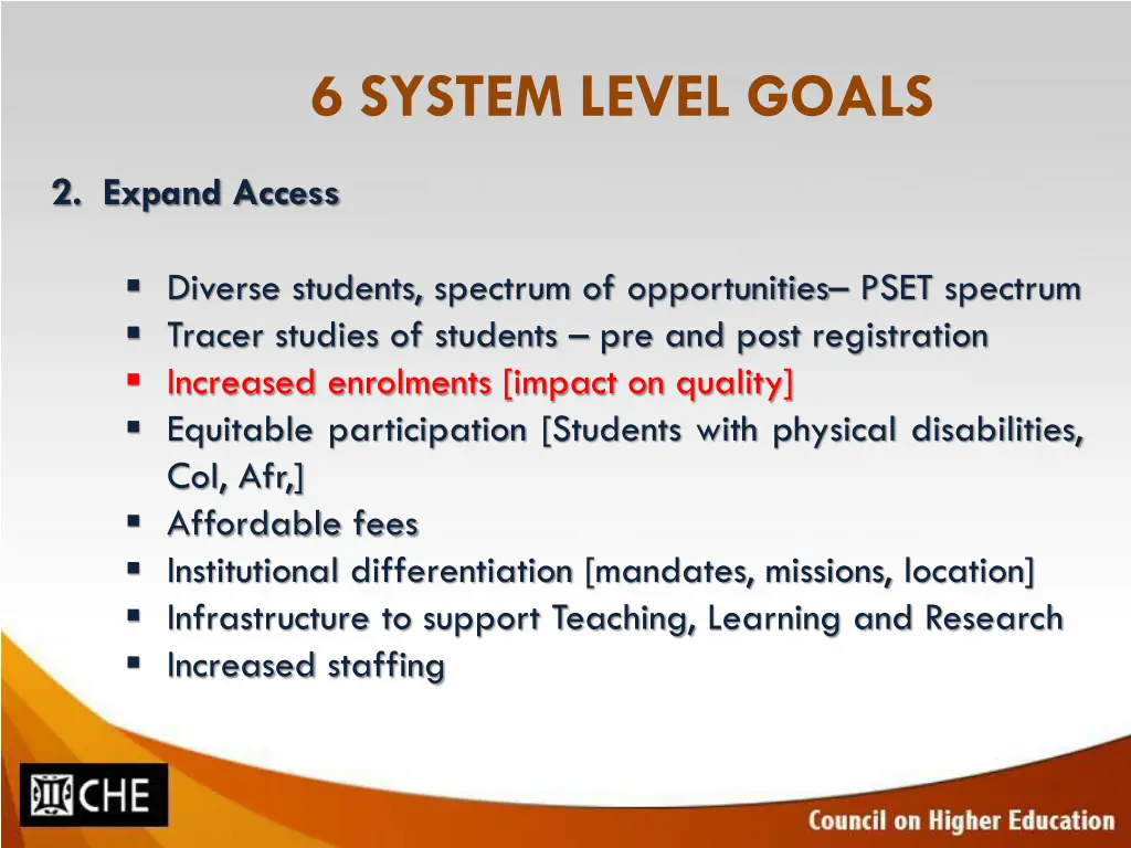6 system level goals 1