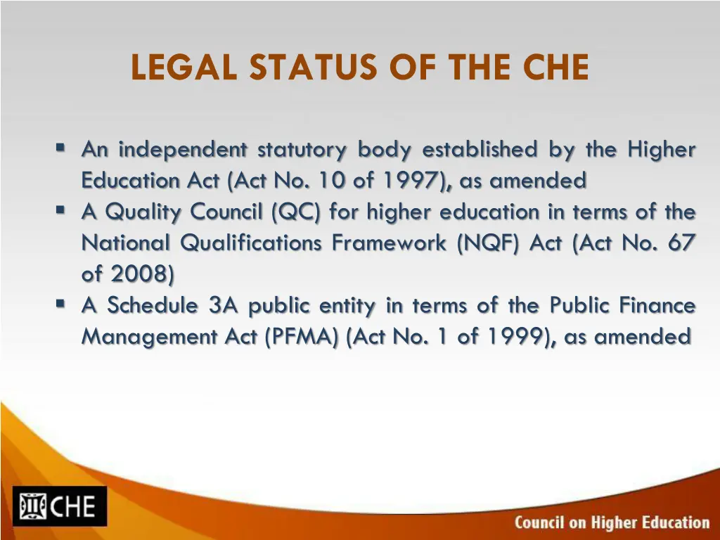 legal status of the che