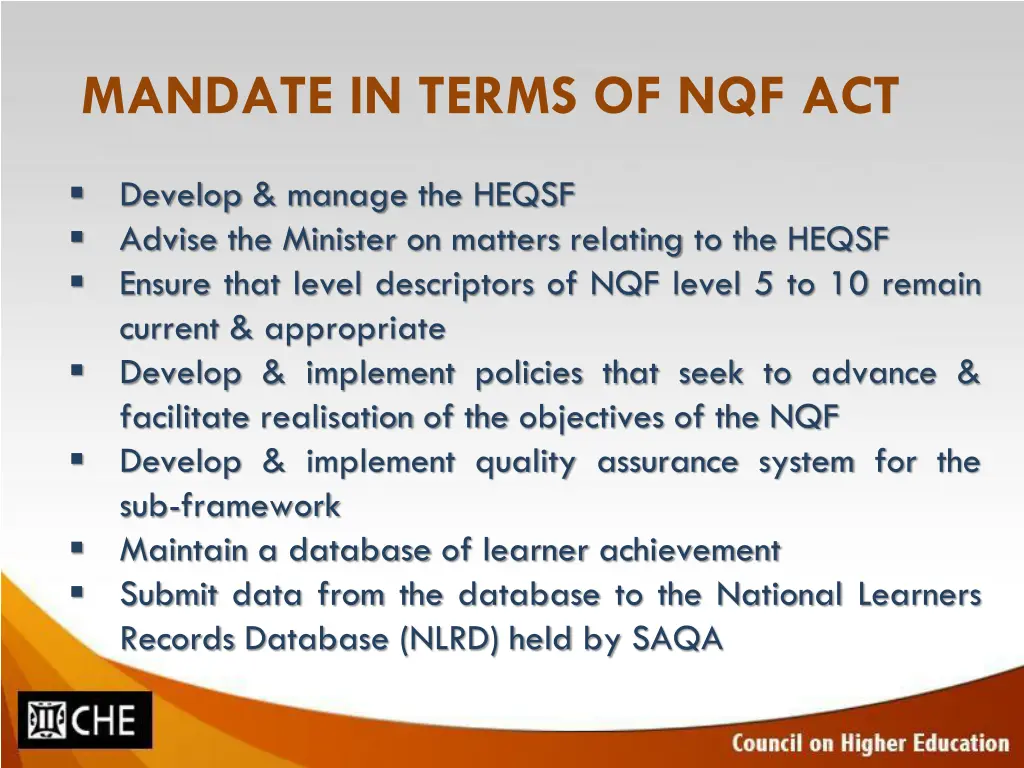 mandate in terms of nqf act