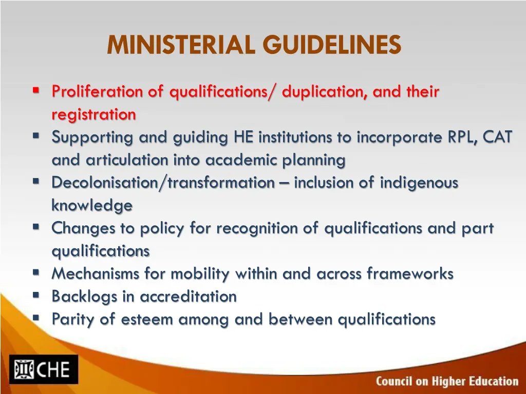 ministerial guidelines