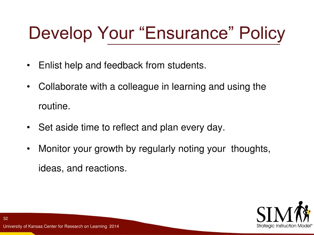 develop your ensurance policy