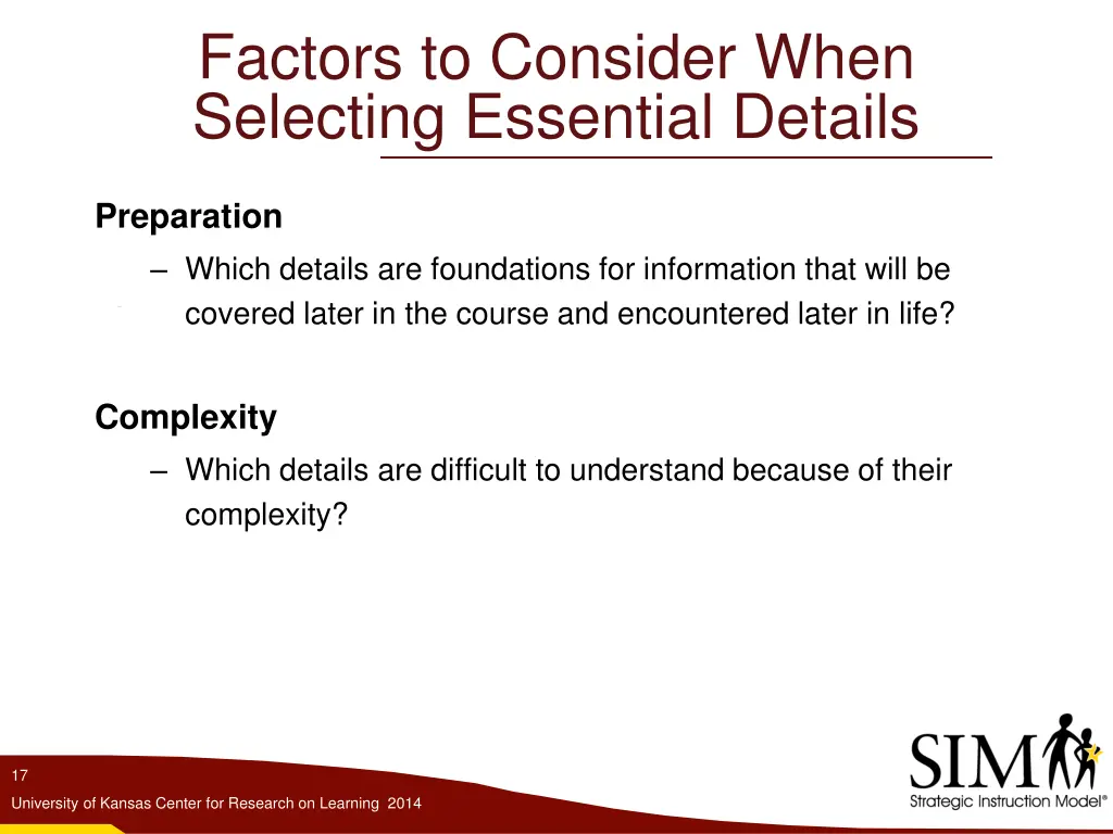 factors to consider when selecting essential 1