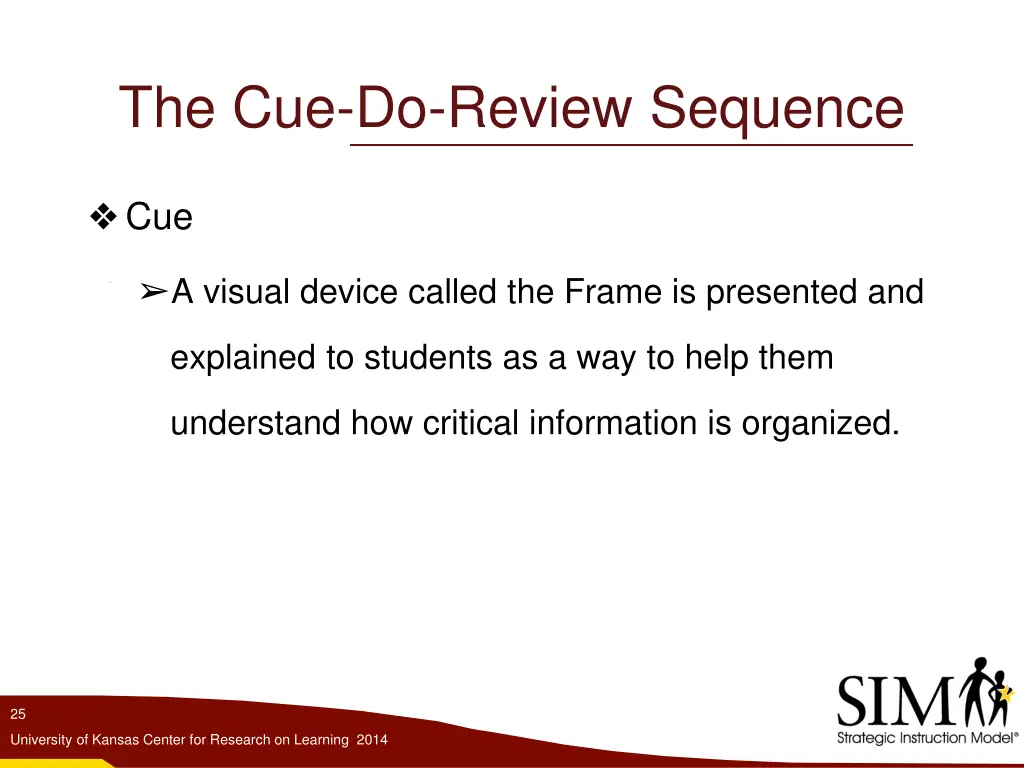 the cue do review sequence 1